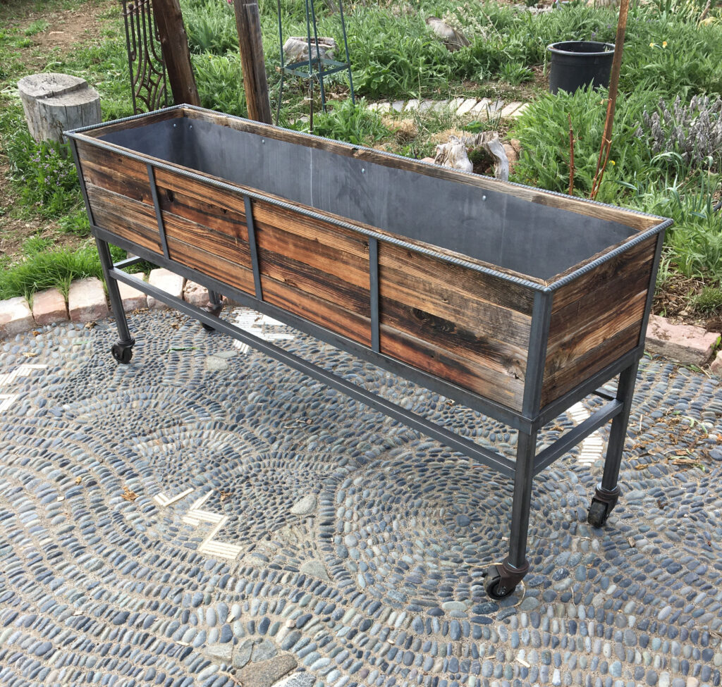 Elevated Planter out of reclaimed wood